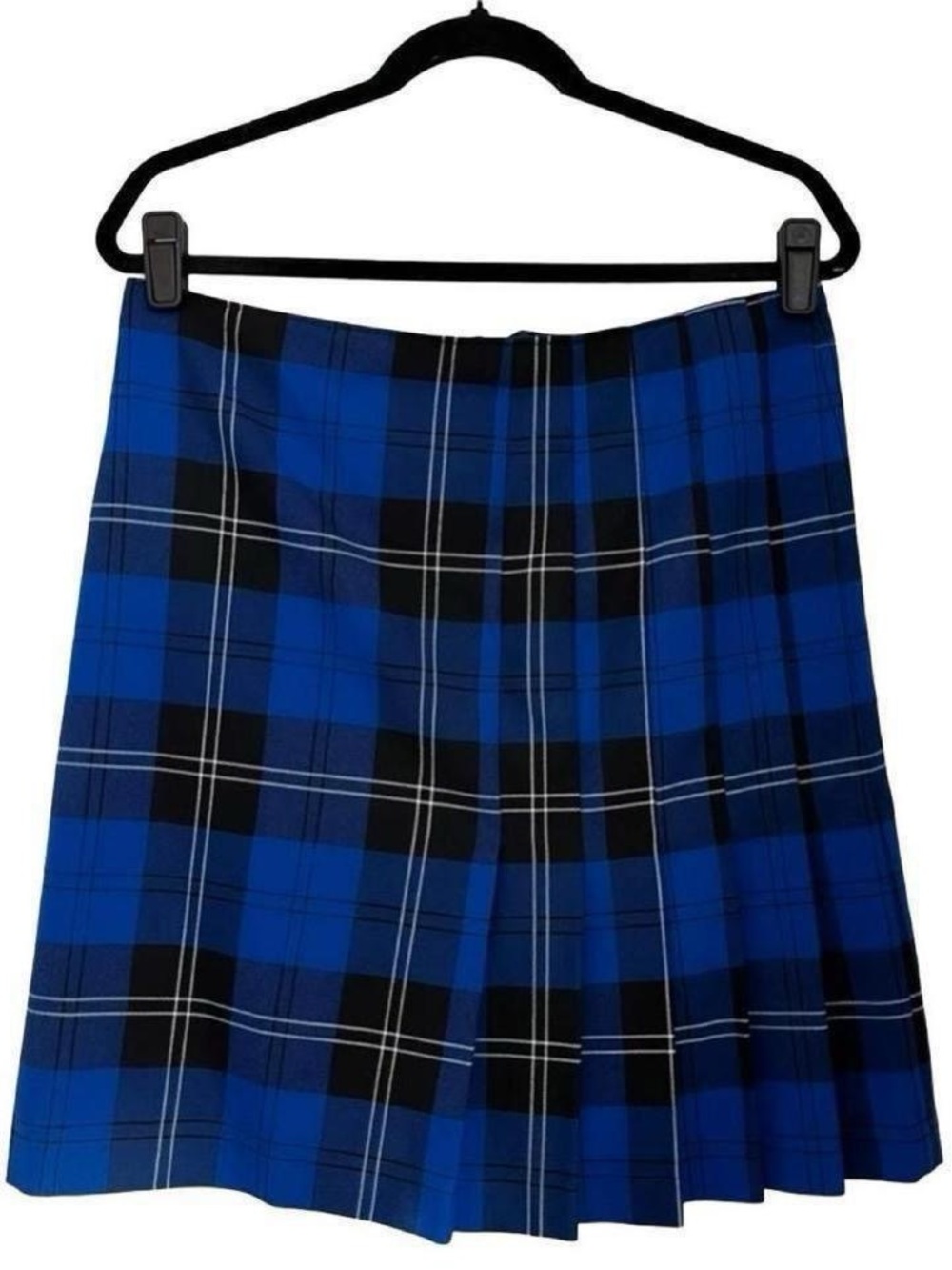 Vintage Blue and Black Plaid Tartan Pleated Skirt Mini Back to school 90s Y2K